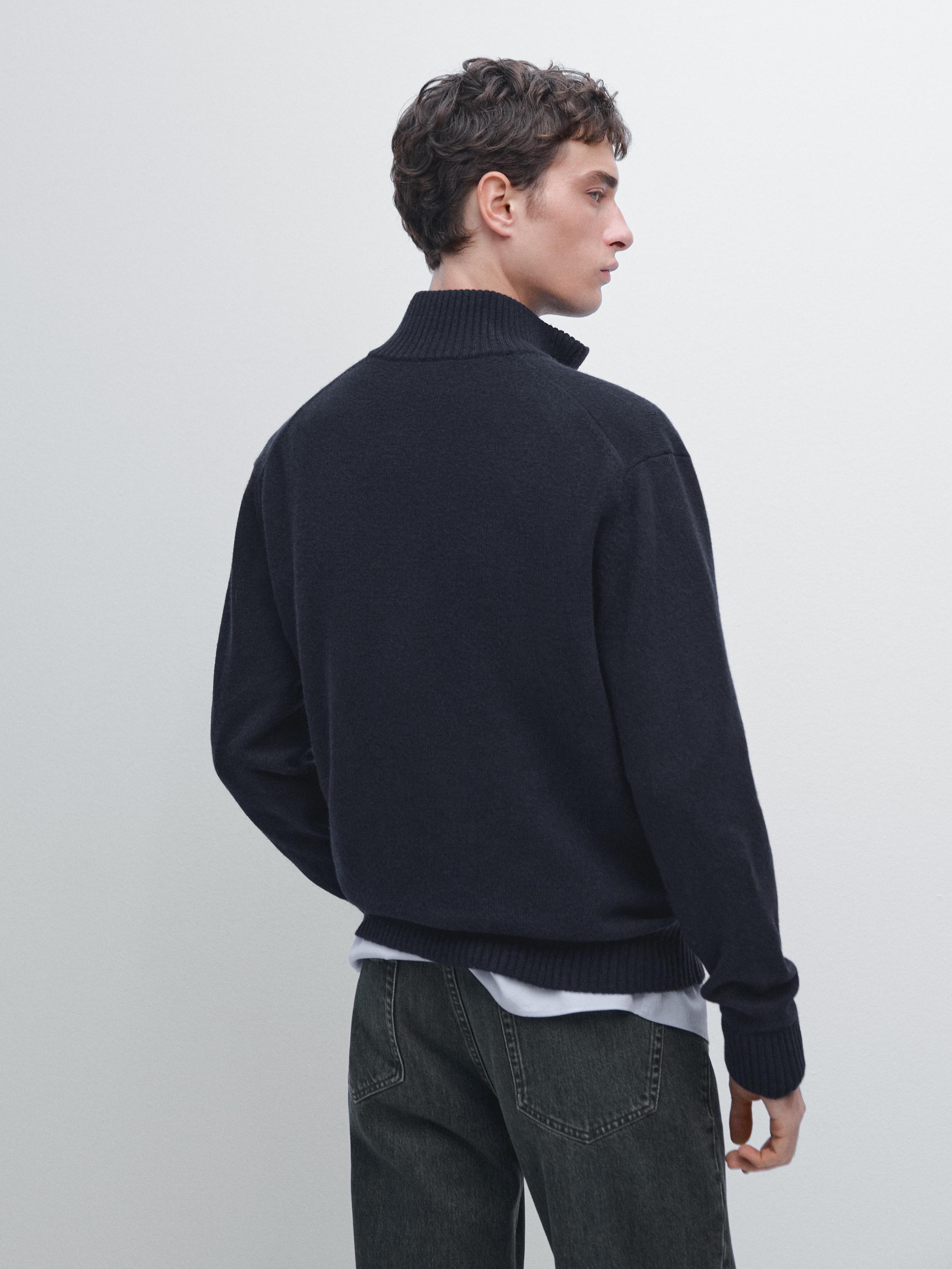 Cardigan en laine mélangée à fermeture Éclair